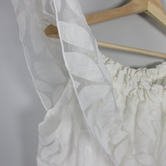 Vintage Lisa Rene 2 Piece Set Blouse Skirt Midi Tulle Sheer Lined Wedding 1X 488 - Picture 7 of 14